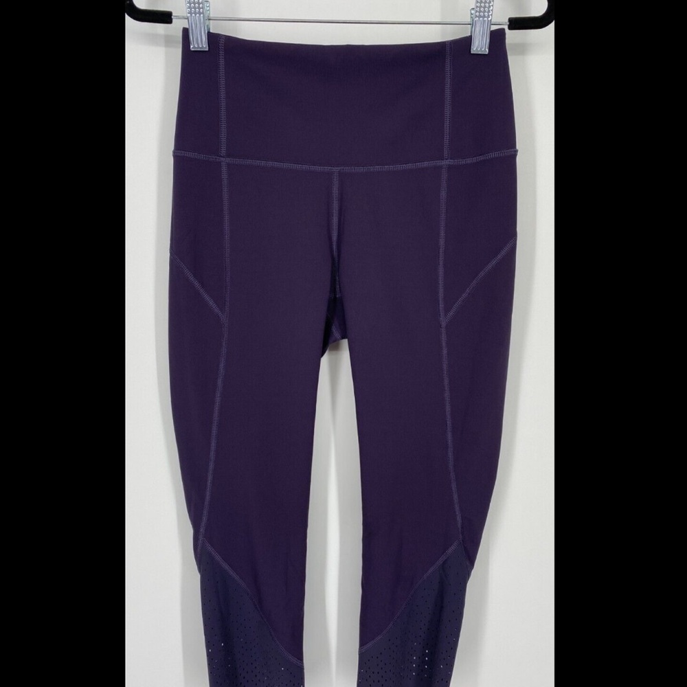 Lululemon Anew Crop Athletic Leggings Size 4 Pull On Stretch Workout Deep Purple